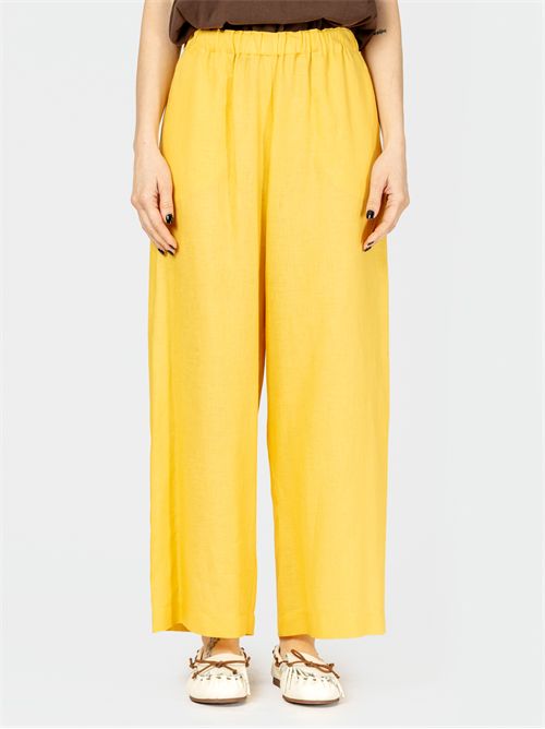 Pants in linen fabric with elastic waistband FABIANA FILIPPI | PAD275F310D8354031